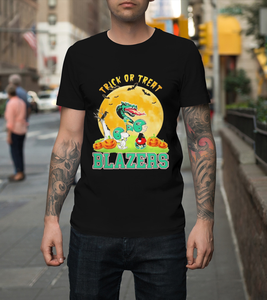 UAB Blazers Peanuts Halloween Trick Or Treat Abbey Road 2026 T-Shirt