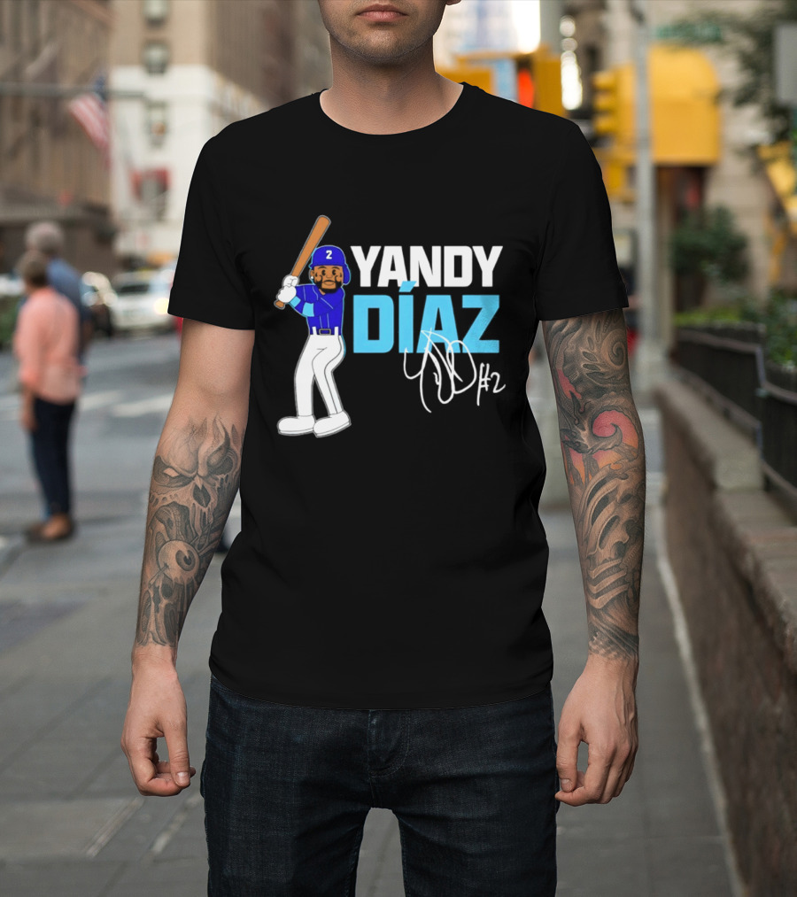 Yandy Diaz Tampa Bay Rays 2026 ALCS Cartoon Player Number 2 T-Shirt