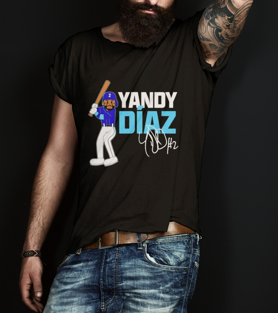 Yandy Diaz Tampa Bay Rays 2026 ALCS Cartoon Player Number 2 T-Shirt