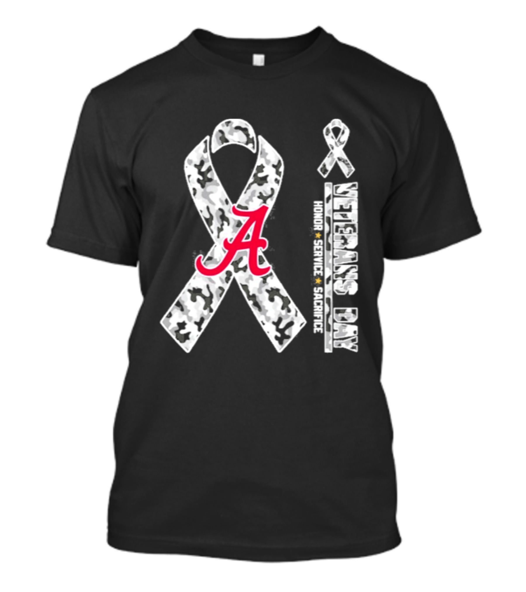 Alabama Crimson Tide Veterans Day 2026 Camouflage Ribbon Honor Service Sacrifice T-Shirt