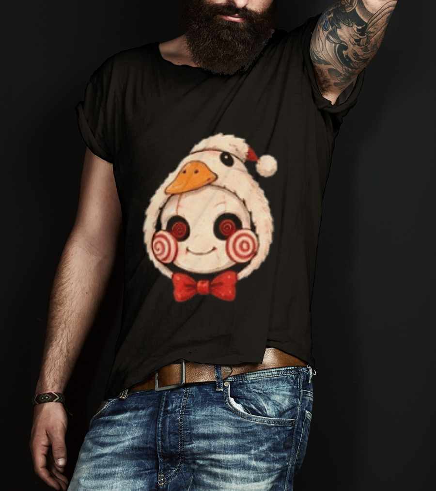 Jigsaw I Want To Play A Game With Cookies Christmas Santa Chicken Costume T-Shirt