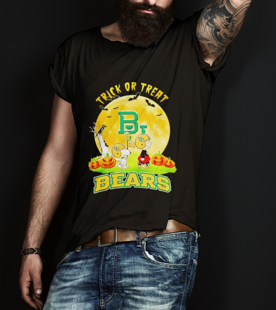 Baylor Bears Peanuts Trick Or Treat Halloween Football Helmets Pumpkins 2026 T-Shirt