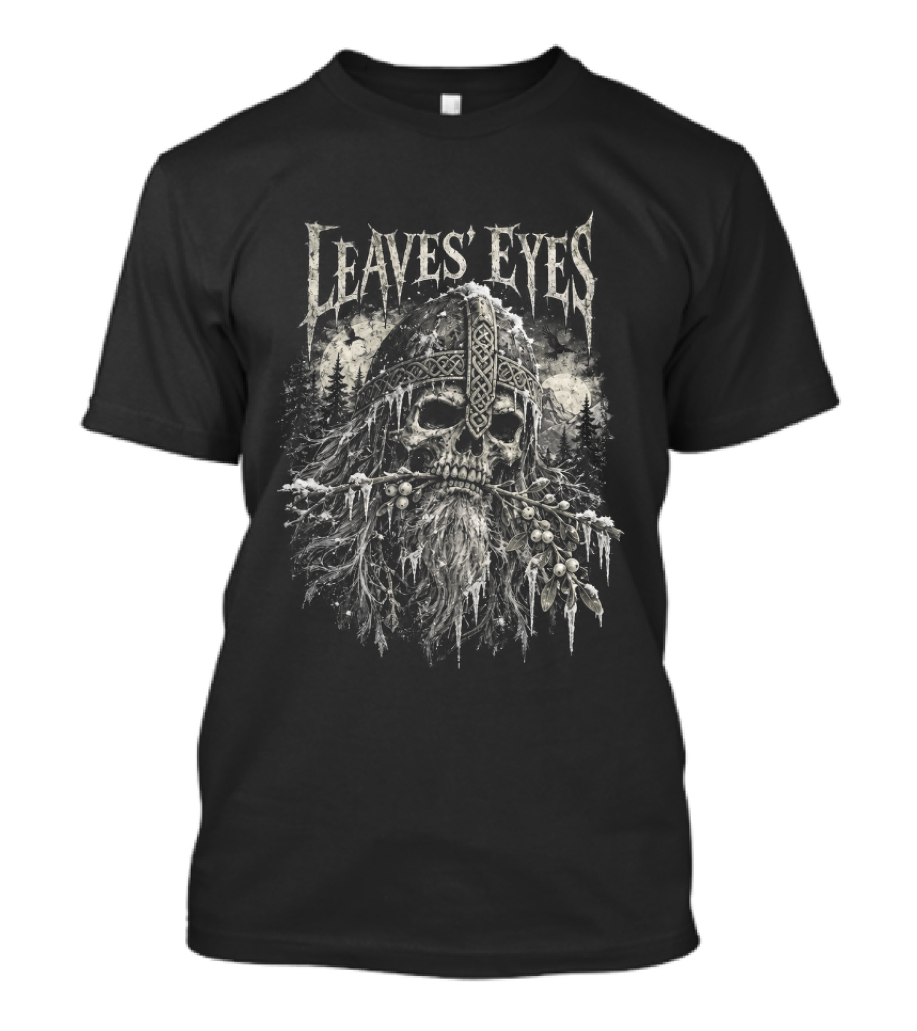 Leaves' Eyes Frozen Viking Skull Christmas For Metal Lovers T-Shirt