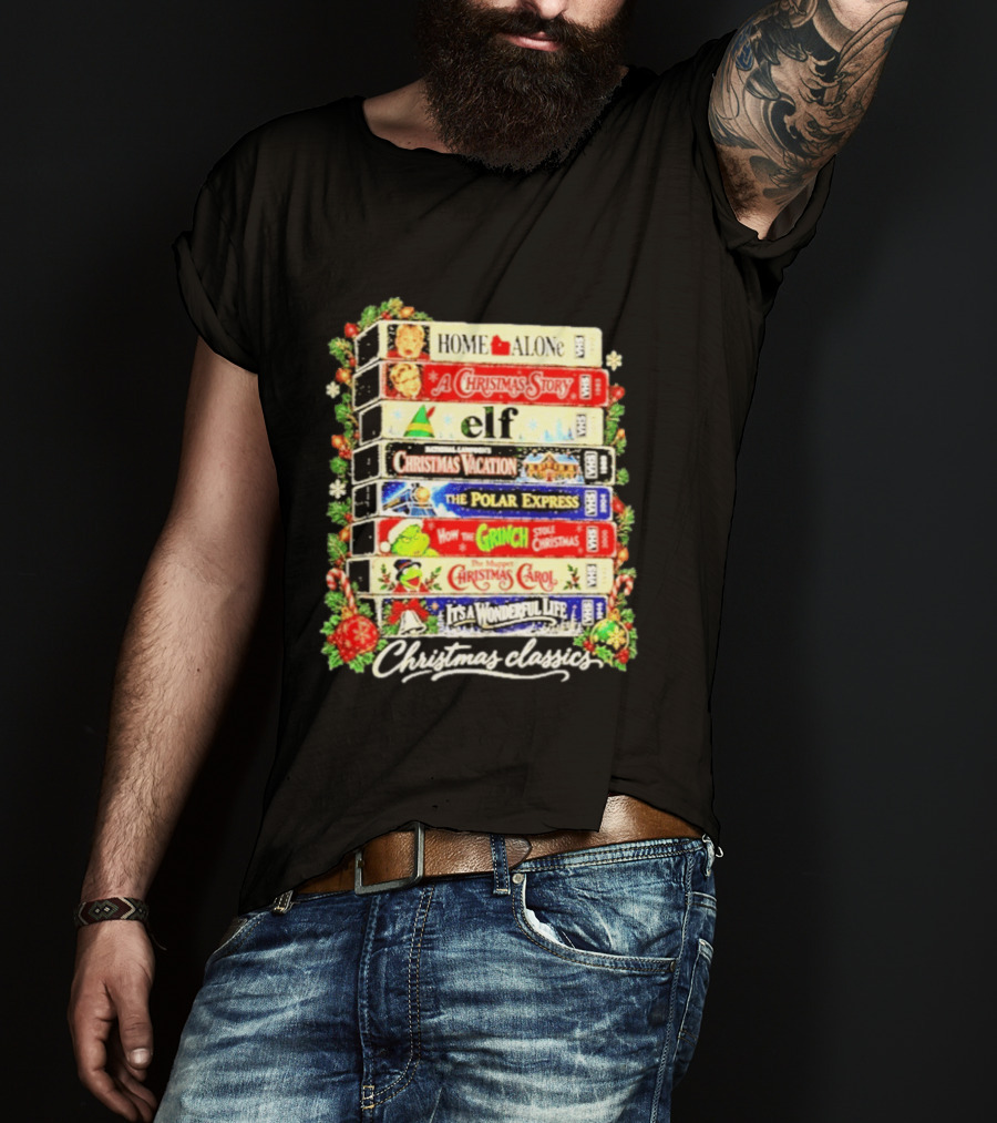 Christmas Classics Home Alone A Christmas Story Elf Christmas Vacation The Polar Express Grinch A Christmas Carol It's A Wonderful Life T-Shirt