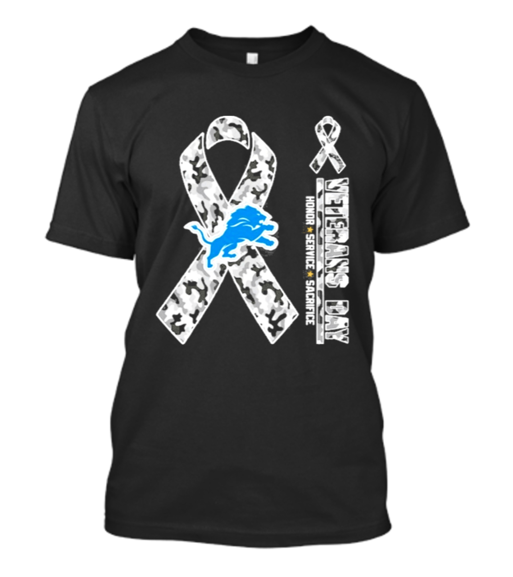 Detroit Lions Veterans Day Honor Service Sacrifice 2026 T-Shirt
