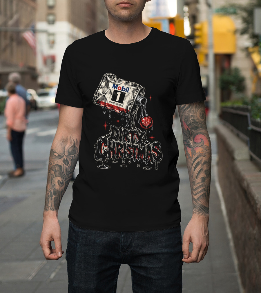 Mobil 1 Rat Fink Dirty Christmas Fueled By Madness Motor Oil T-Shirt