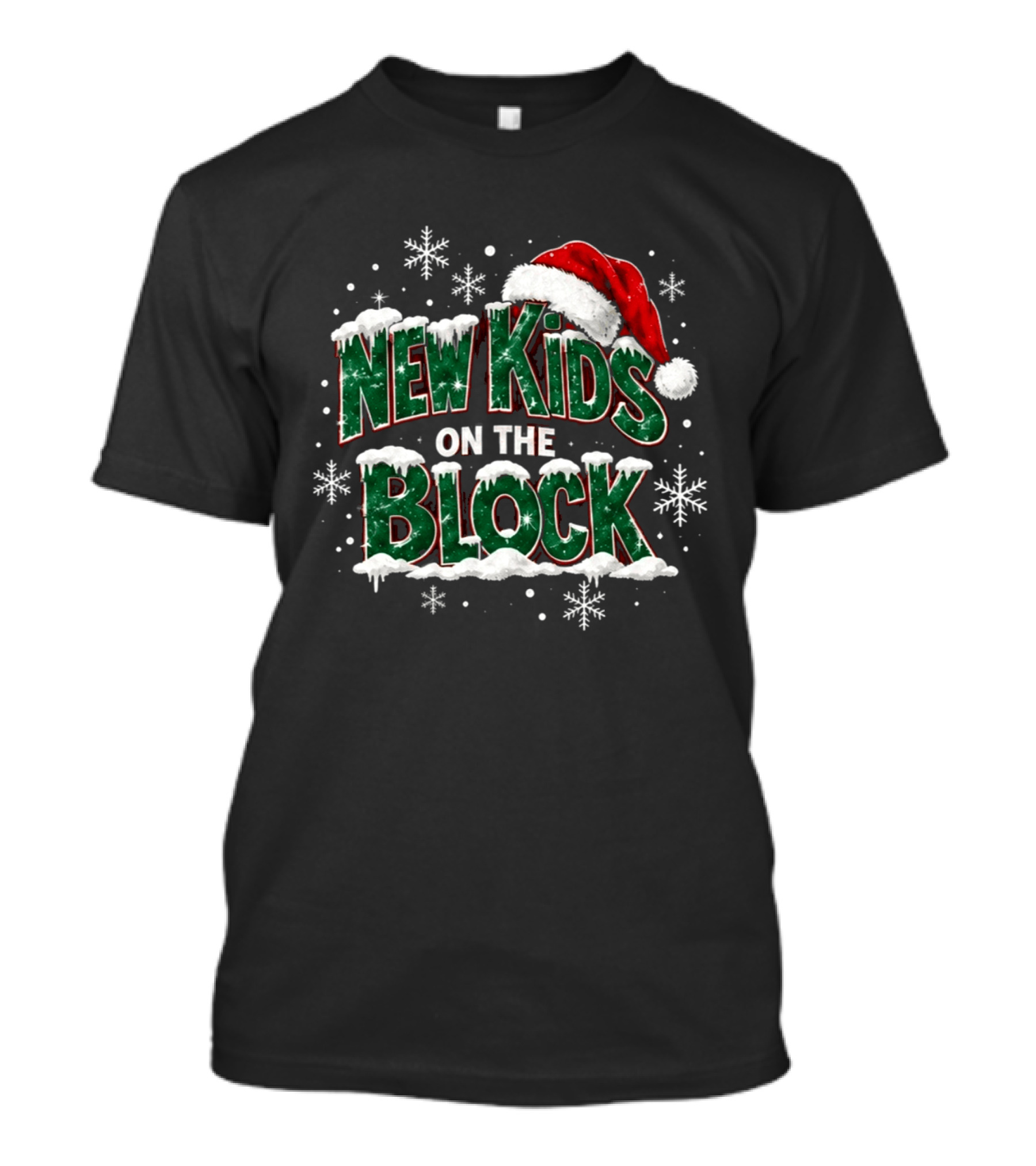 New Kids On The Block Christmas Santa Hat Snowflakes Holiday T-Shirt