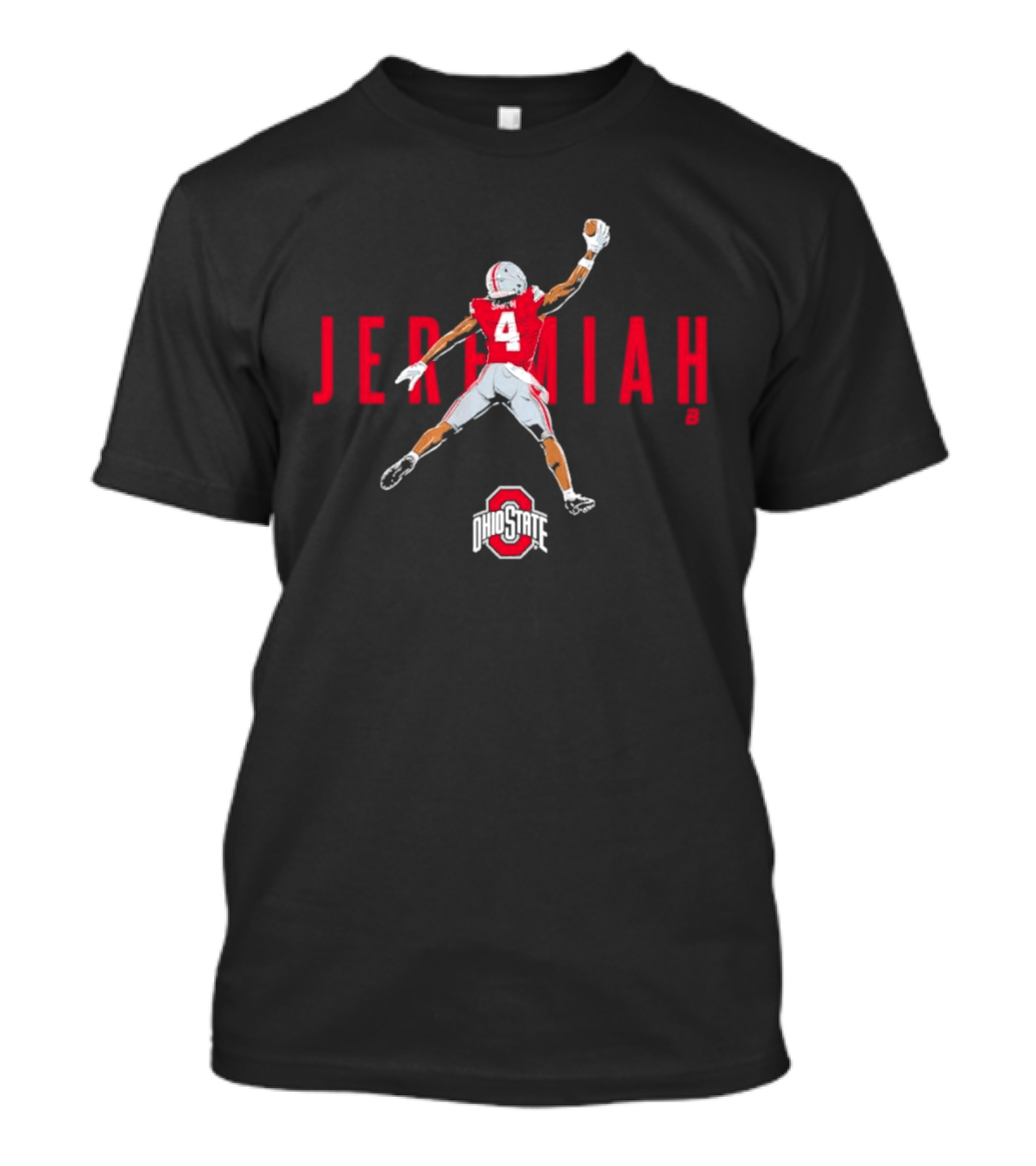 Ohio State Football Jeremiah 4 Player With Jumping Pose T-Shirt