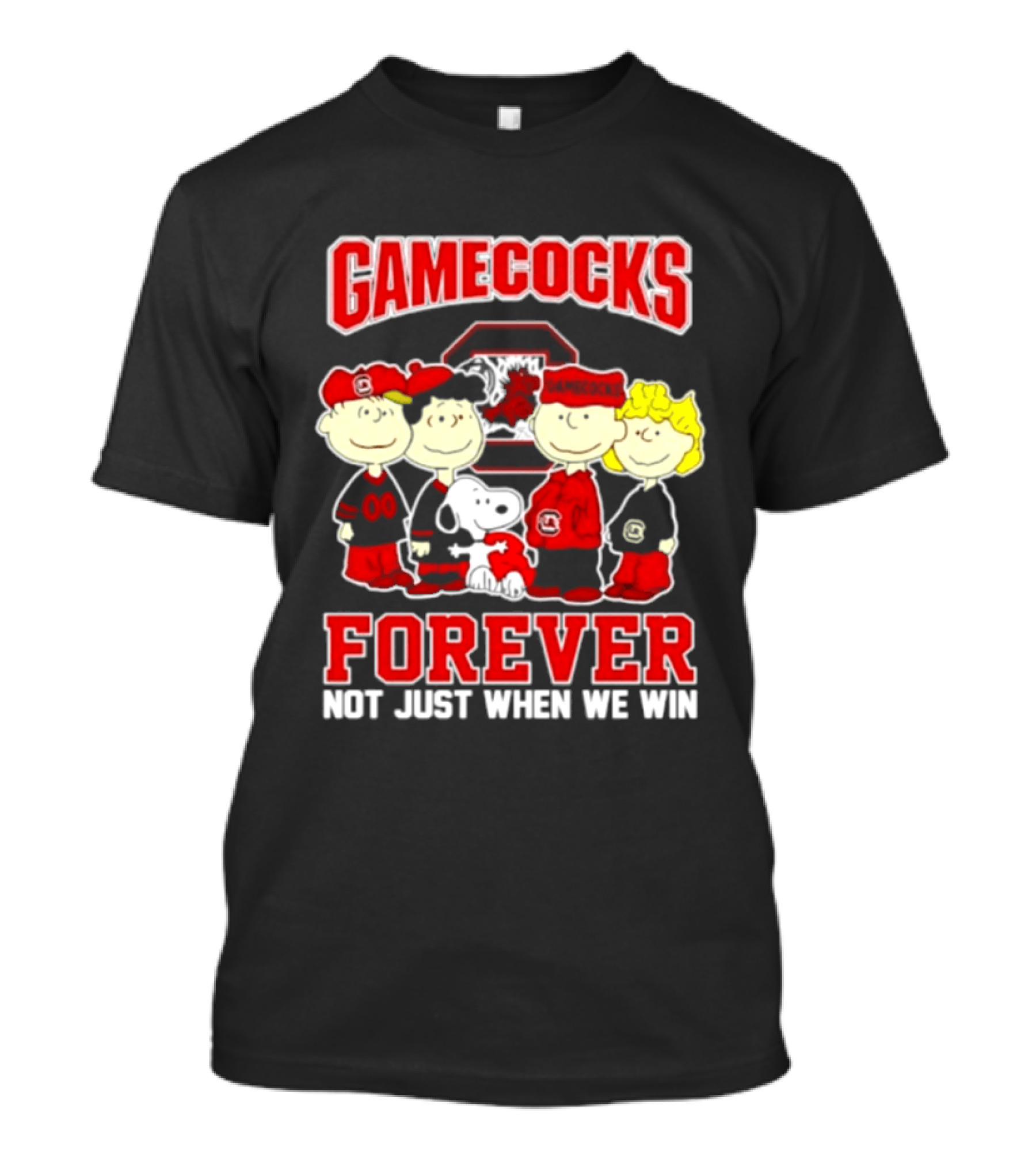 Peanuts And South Carolina Gamecocks Forever Not Just When We Win 2026 Football T-Shirt