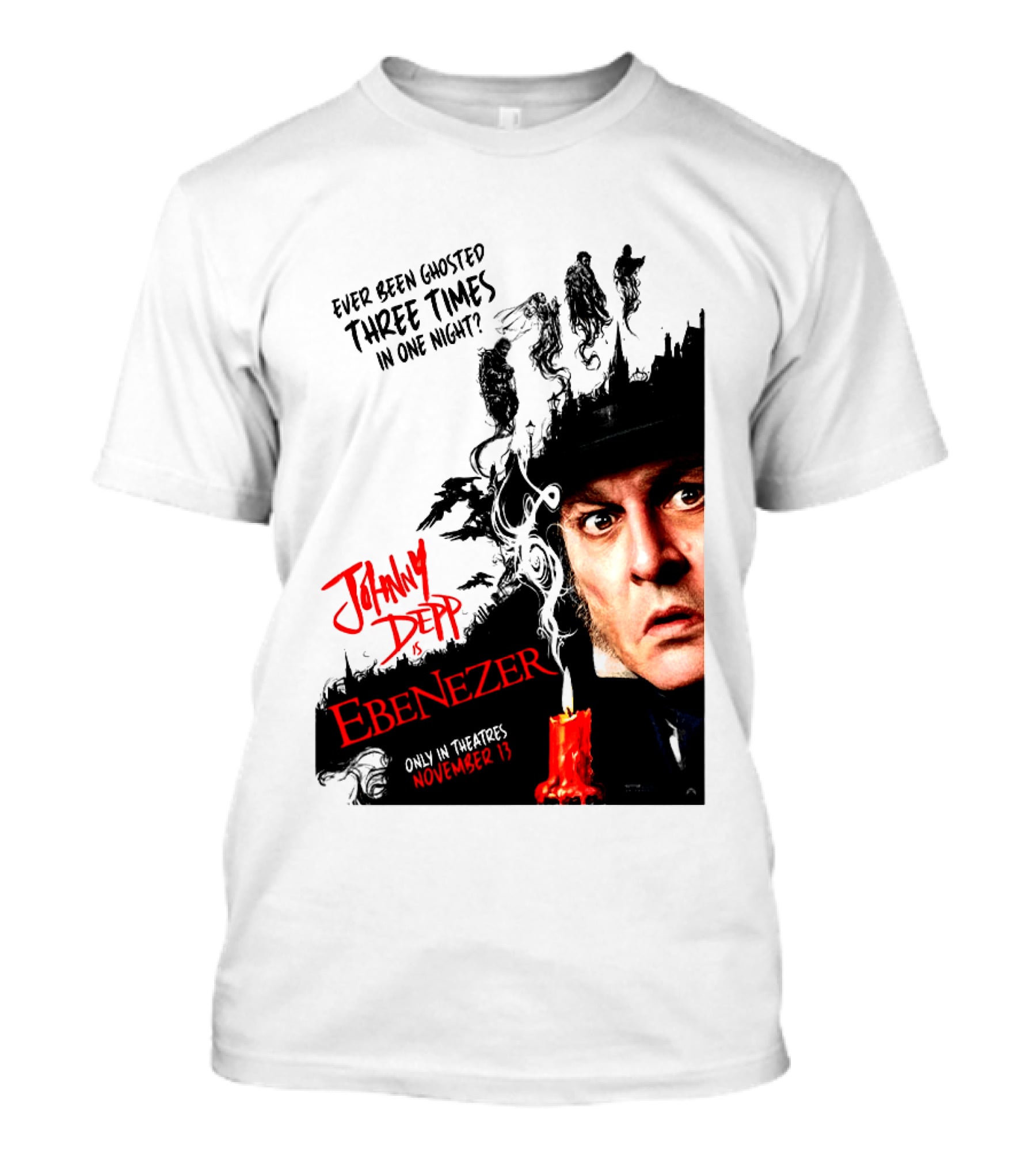 Johnny Depp Ebenezer Ghosted Three Times Movie In Theatres November 13 T-Shirt