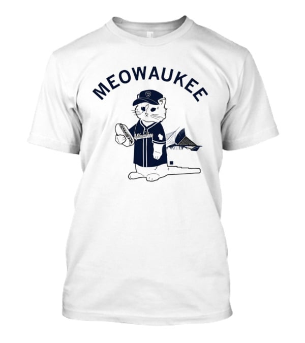 Meowaukee Brew Crew Baseball Cat Milwaukee Brewers Fan T-Shirt