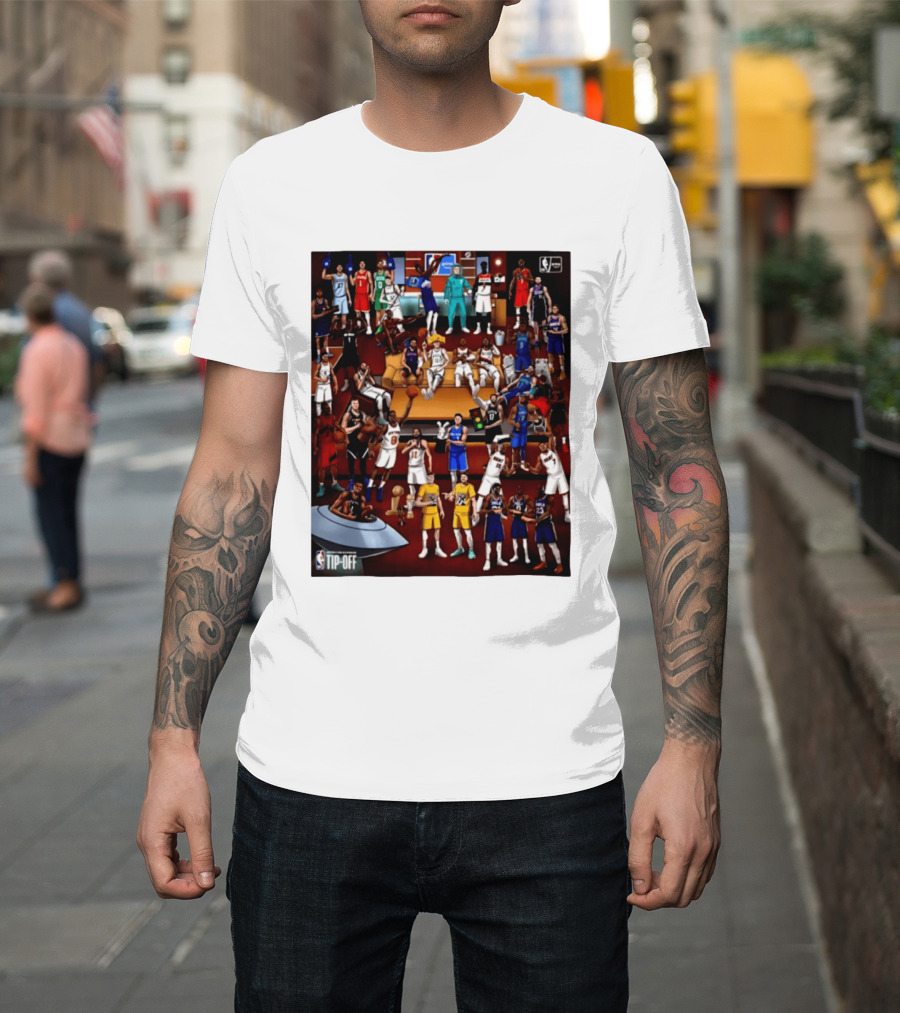 NBA 2026 2027 Season Tip Off Cartoon Players All Stars T-Shirt