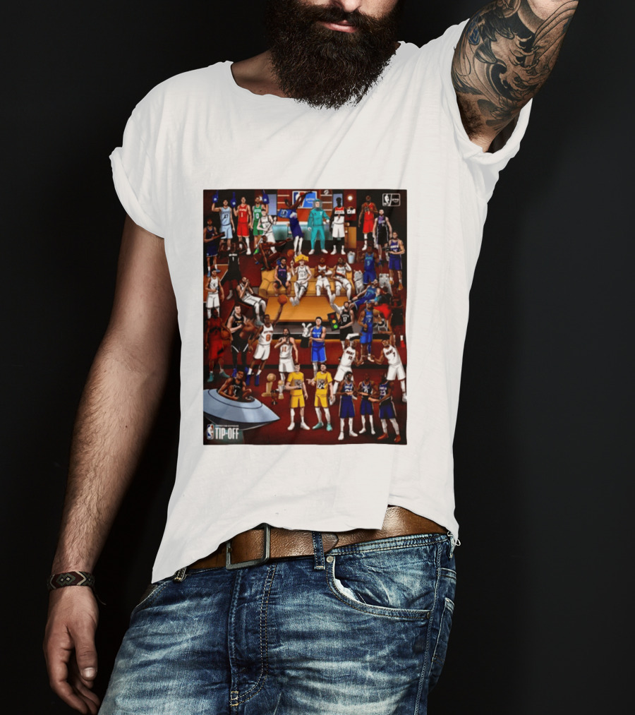 NBA 2026 2027 Season Tip Off Cartoon Players All Stars T-Shirt