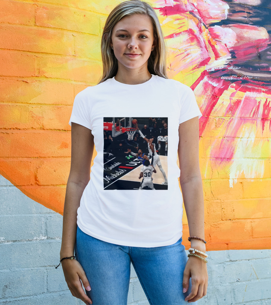 Victor Wembanyama San Antonio Spurs Block Shot Action Thunder Game T-Shirt