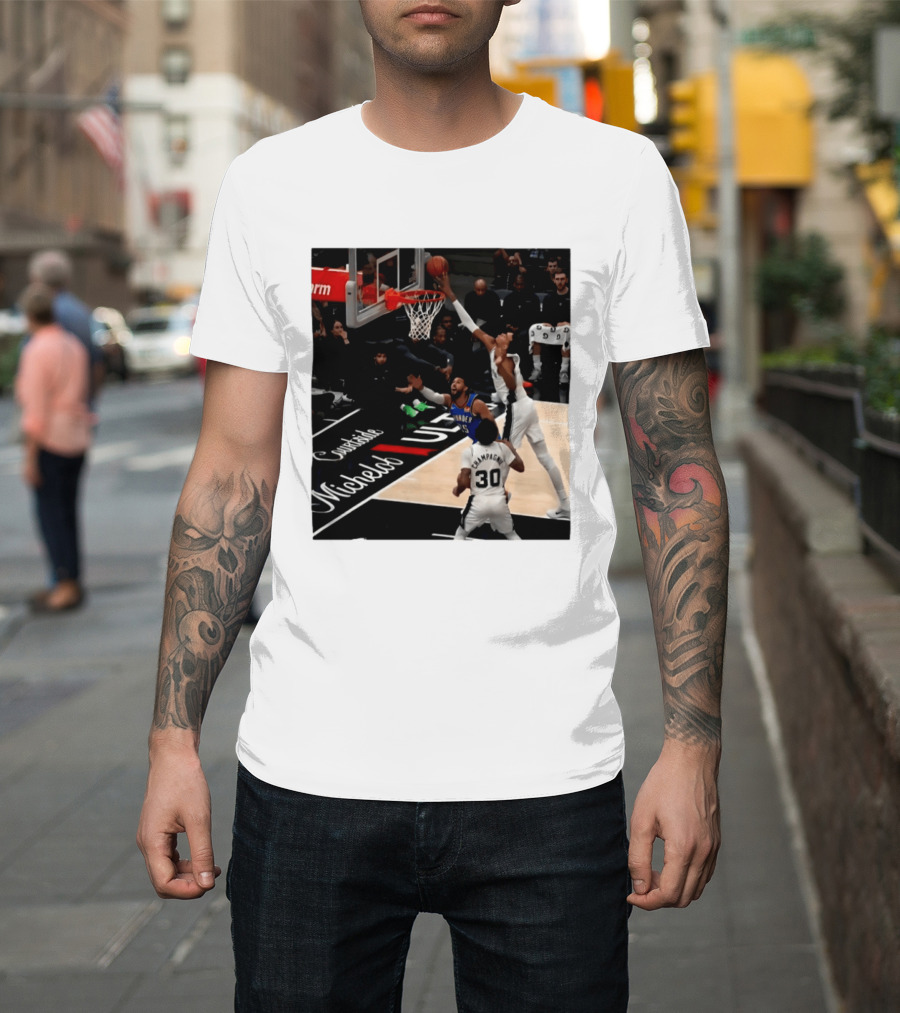 Victor Wembanyama San Antonio Spurs Block Shot Action Thunder Game T-Shirt
