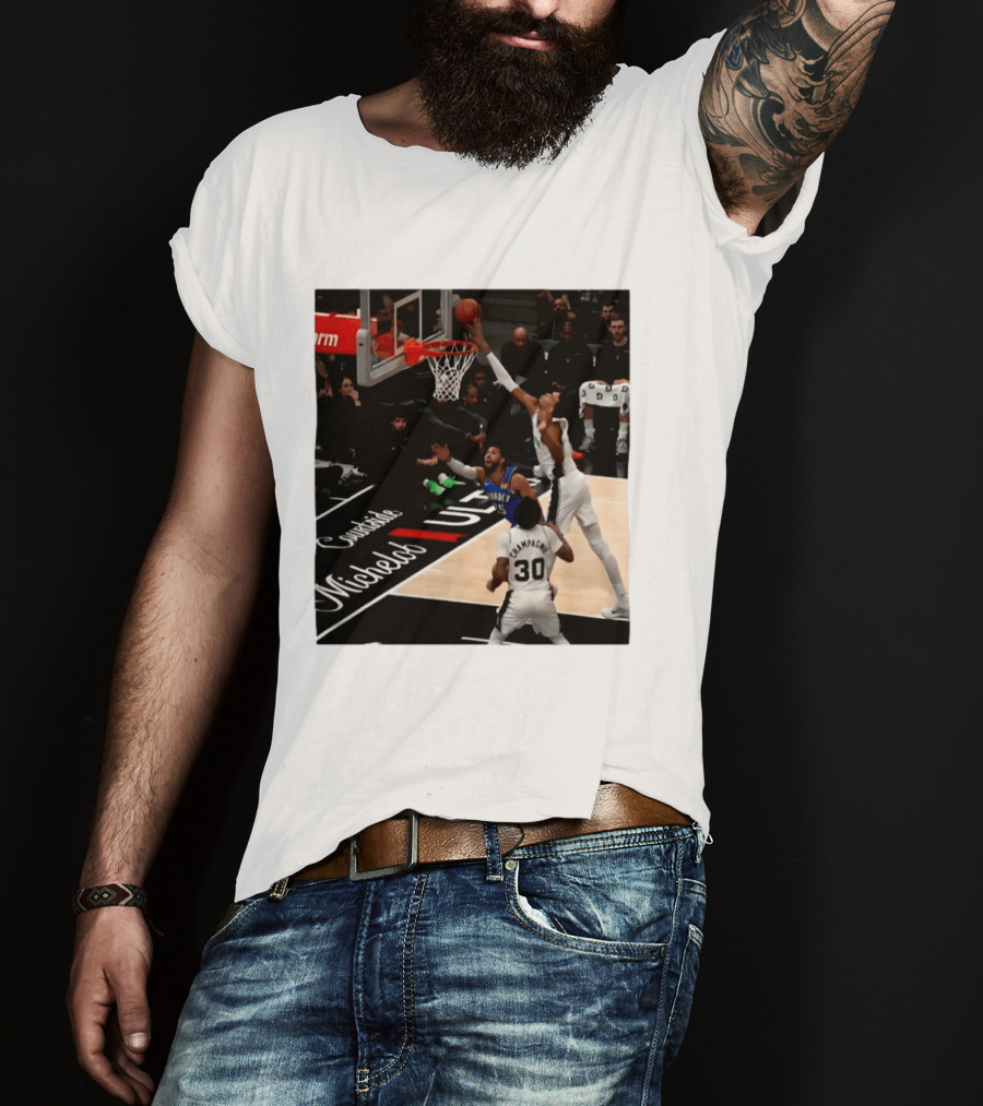 Victor Wembanyama San Antonio Spurs Block Shot Action Thunder Game T-Shirt
