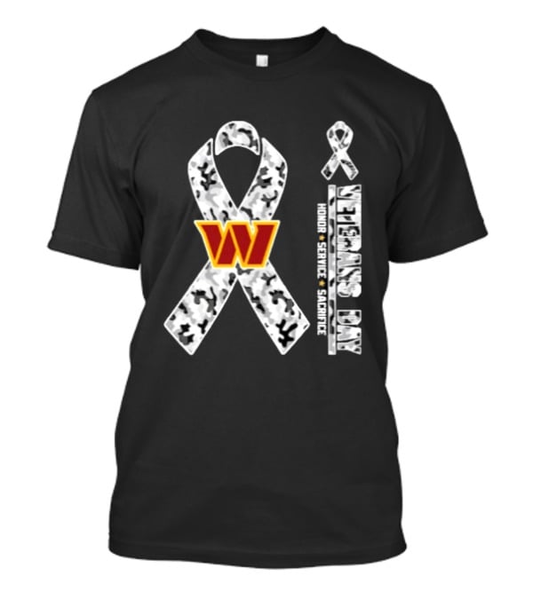 Washington Commanders Veterans Day 2026 Honor Service Sacrifice Camo Ribbon T-Shirt