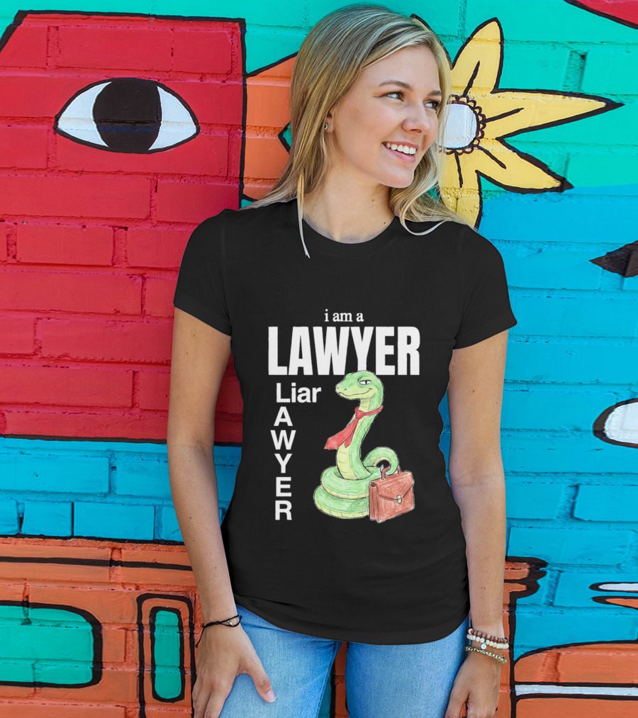 I Am A Lawyer Liar Awyer Snake Briefcase Legal Humor T-Shirt