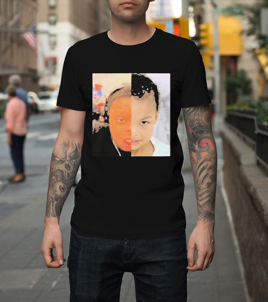 Chrisean Jr Cuffem Split Face Meme Viral Trend T-Shirt
