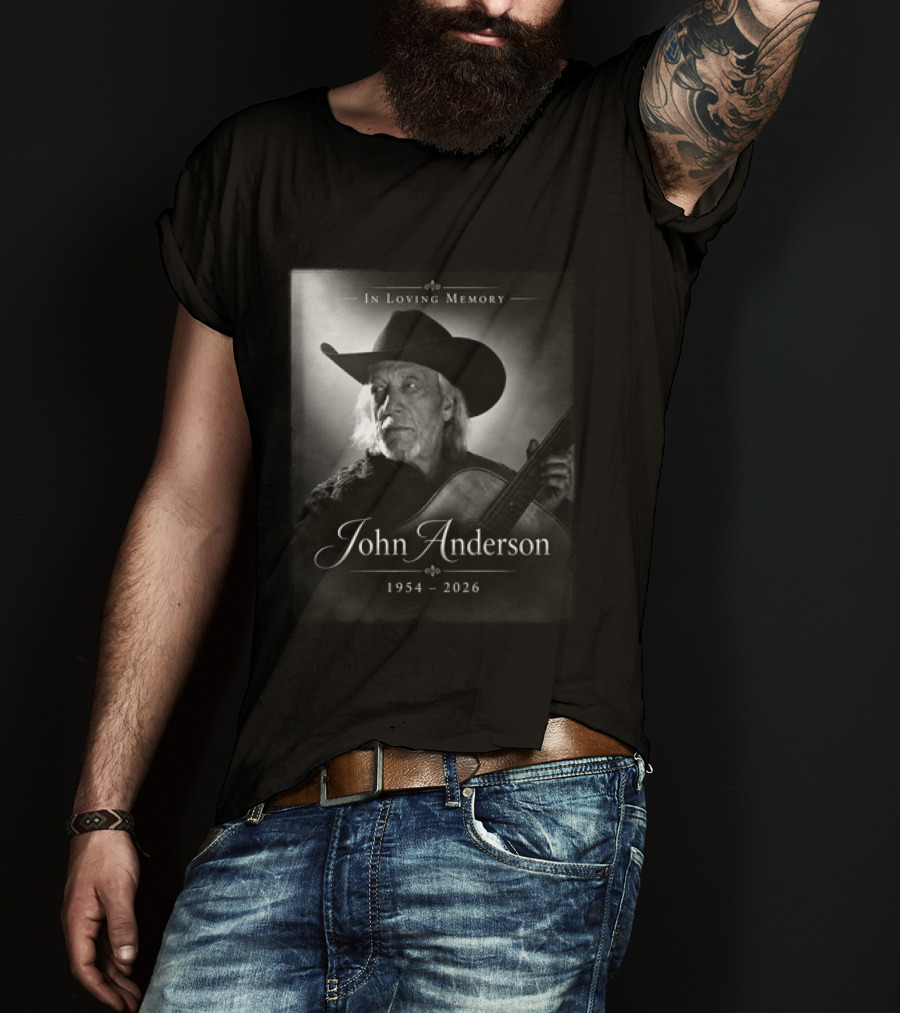 In Loving Memory John Anderson 1954 2026 Cowboy Hat Guitar T-Shirt