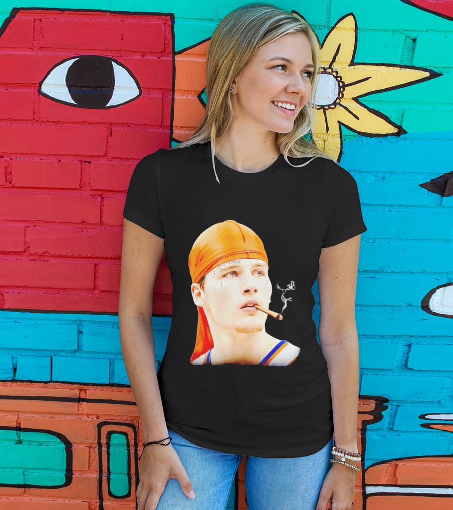 Gangsta Kolek Tyler Kolek Cool Kolek New York Knicks Cigar T-Shirt