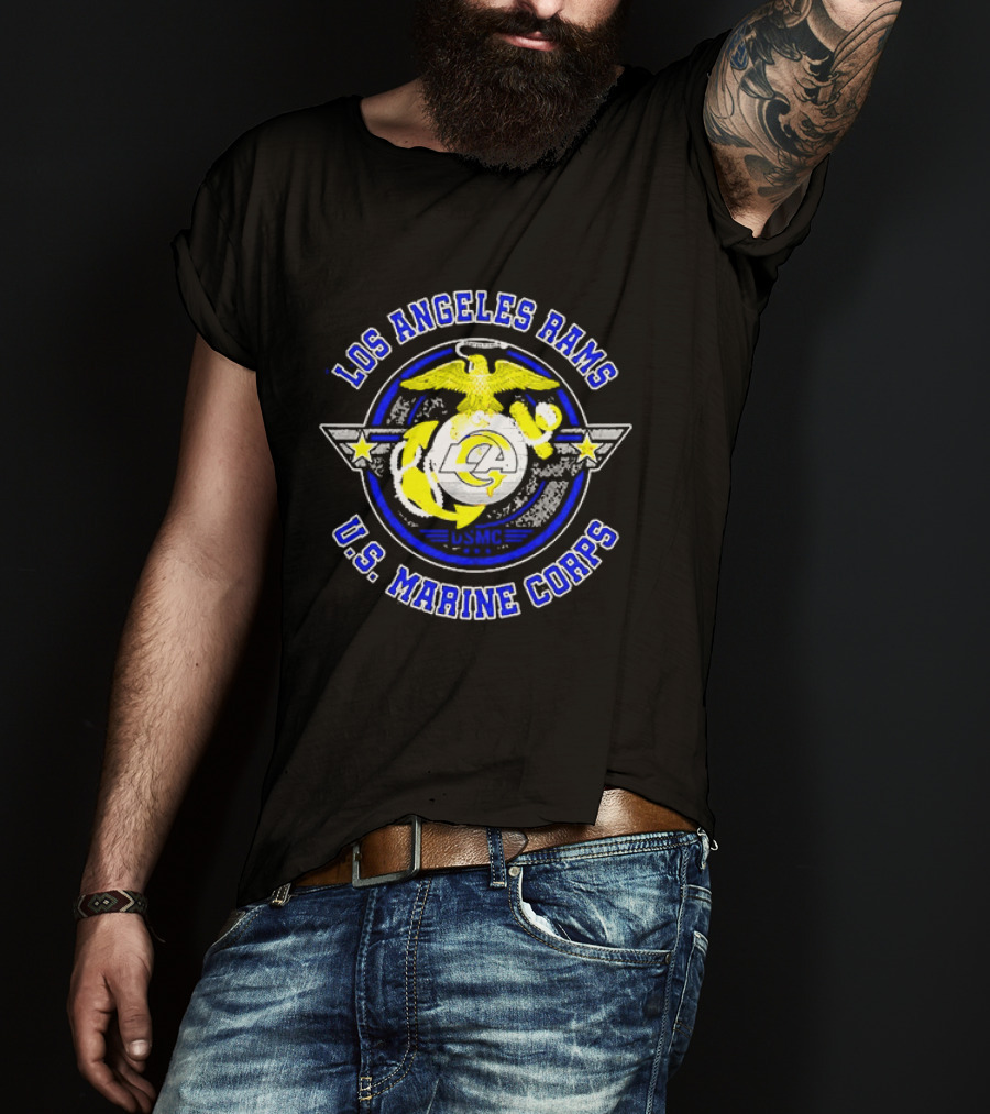 Los Angeles Rams US Marine Corps Military Pride T-Shirt