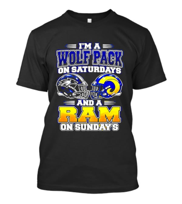 I'm A Wolf Pack On Saturdays And A Ram On Sundays Football Fans T-Shirt