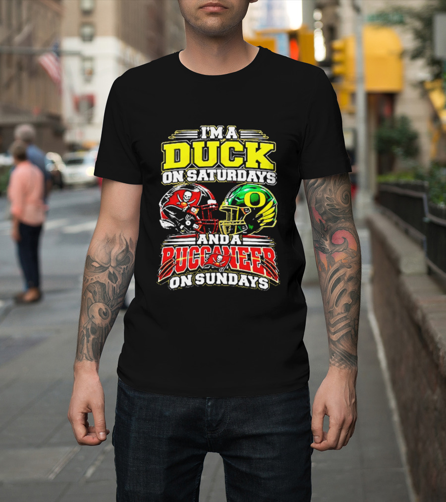 I'm A Duck On Saturdays And A Buccaneer On Sundays Football Fans T-Shirt
