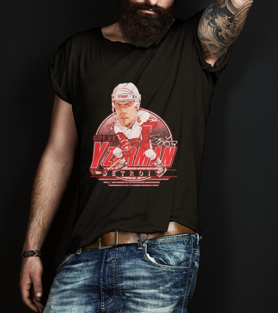Steve Yzerman Detroit Red Wings Bruce Stark Collection Away Signature T-Shirt