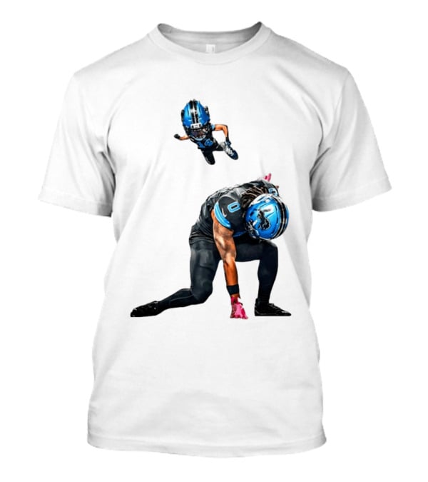 Amon Ra St. Brown Jahmyr Gibbs Super Hero Celebration Football Lions T-Shirt