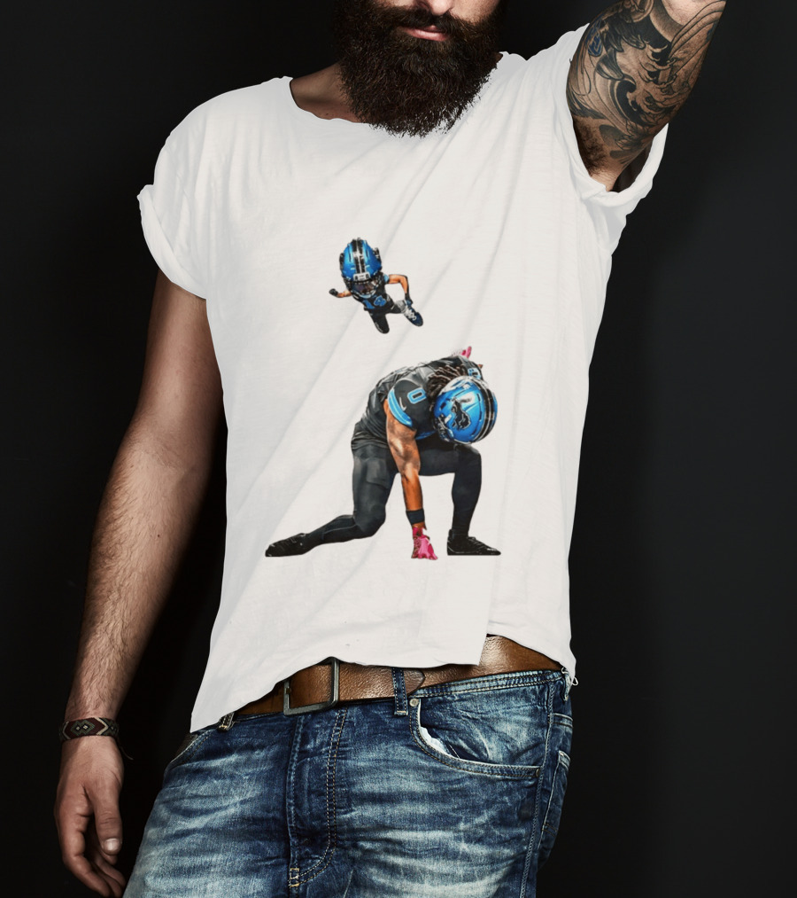 Amon Ra St. Brown Jahmyr Gibbs Super Hero Celebration Football Lions T-Shirt