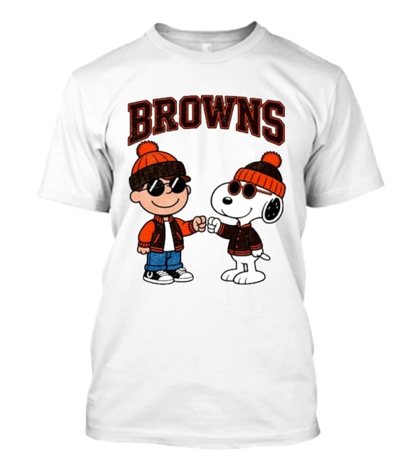 Browns Charlie Brown Snoopy NFL Football Team T-Shirt