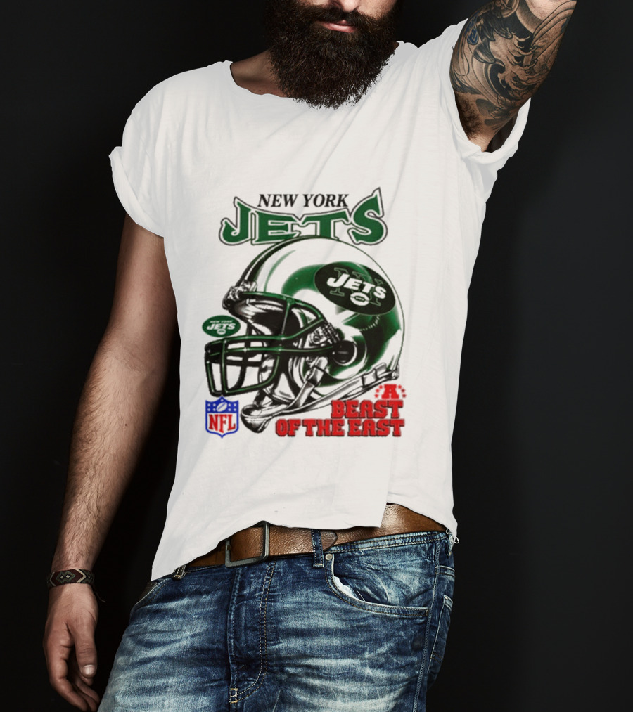 New York Jets Beast Of The East NFL Helmet T-Shirt