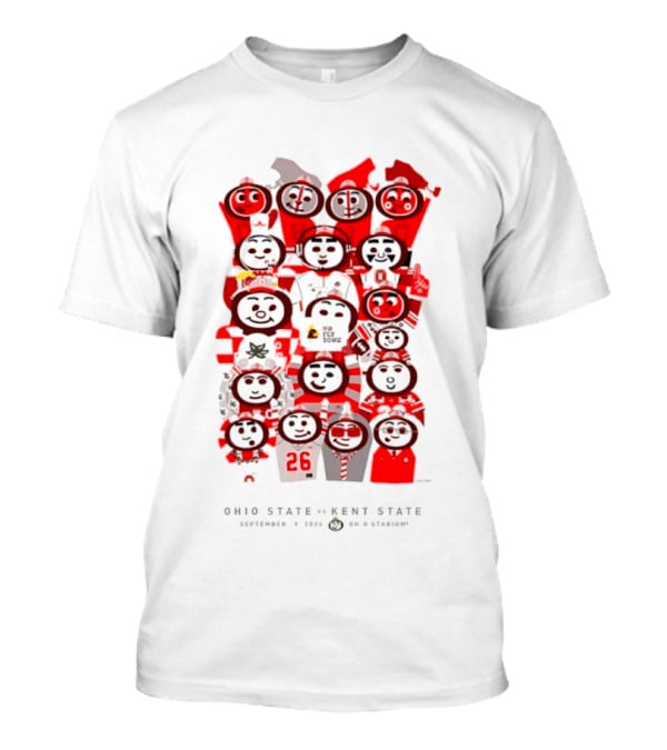 Ohio State Vs Kent State 2026 Buckeye Cartoon Characters Gallery T-Shirt