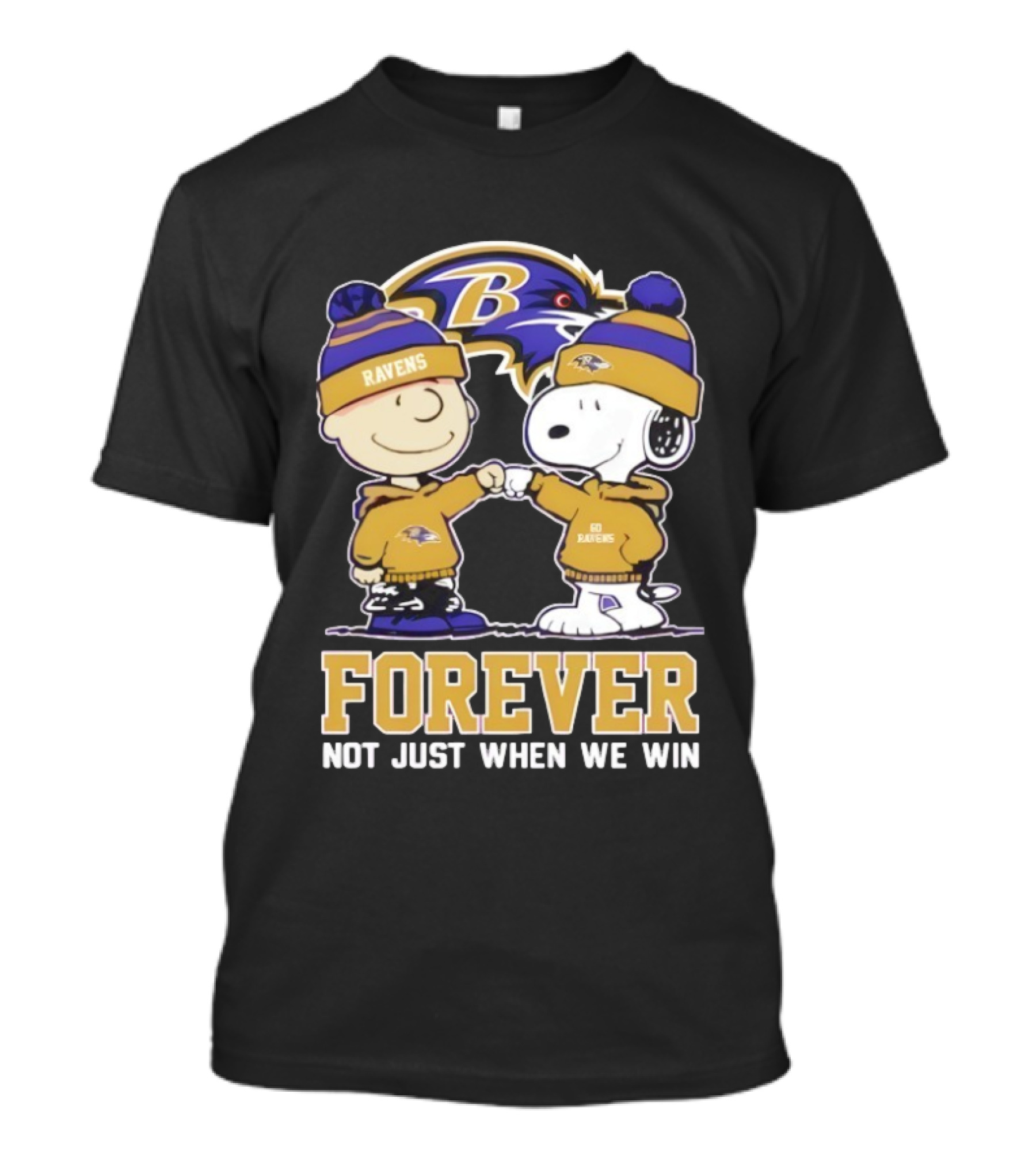 Baltimore Ravens Charlie Brown Snoopy Forever Not Just When We Win T-Shirt