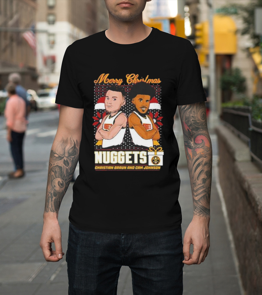 Merry Christmas Nuggets Christian Braun Cam Johnson T-Shirt