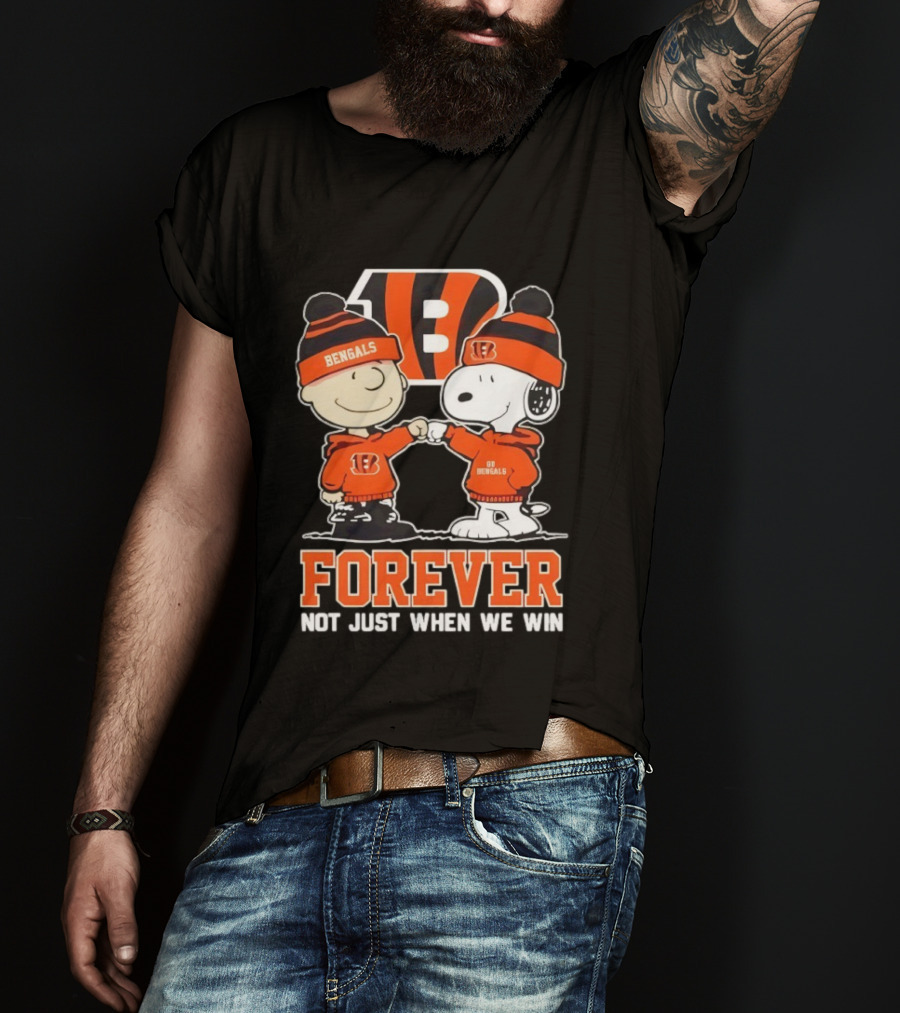 Cincinnati Bengals Charlie Brown Snoopy Forever Not Just When We Win T-Shirt