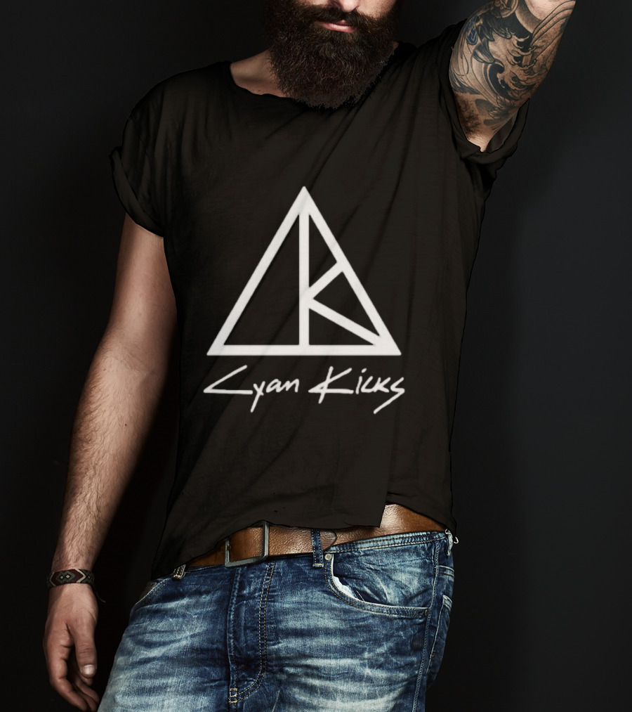 Cyan Kicks Logo Triangle Icon Band Symbol T-Shirt