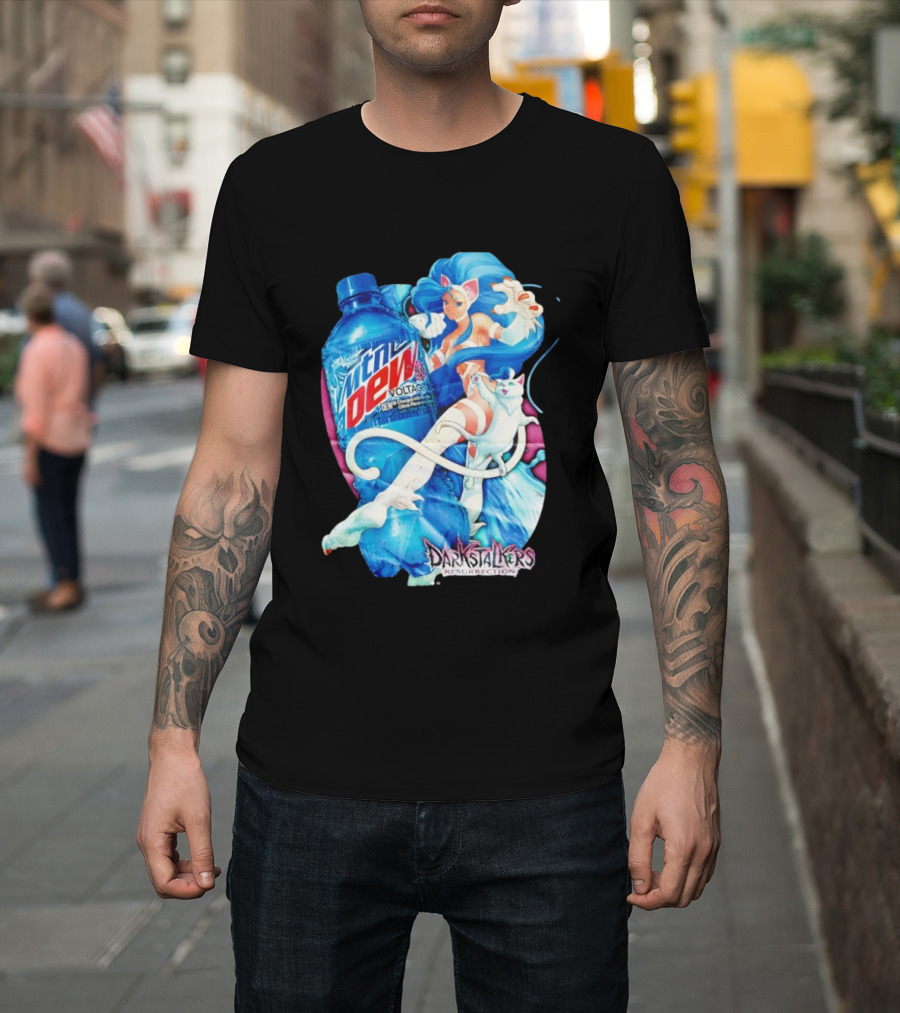 Darkstalkers Resurrection Felicia Mtn Dew Voltage Collaboration T-Shirt
