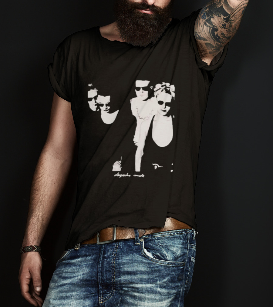 Public Laundry Depeche Mode Classic Band Members Black And White Sunglasses Style T-Shirt