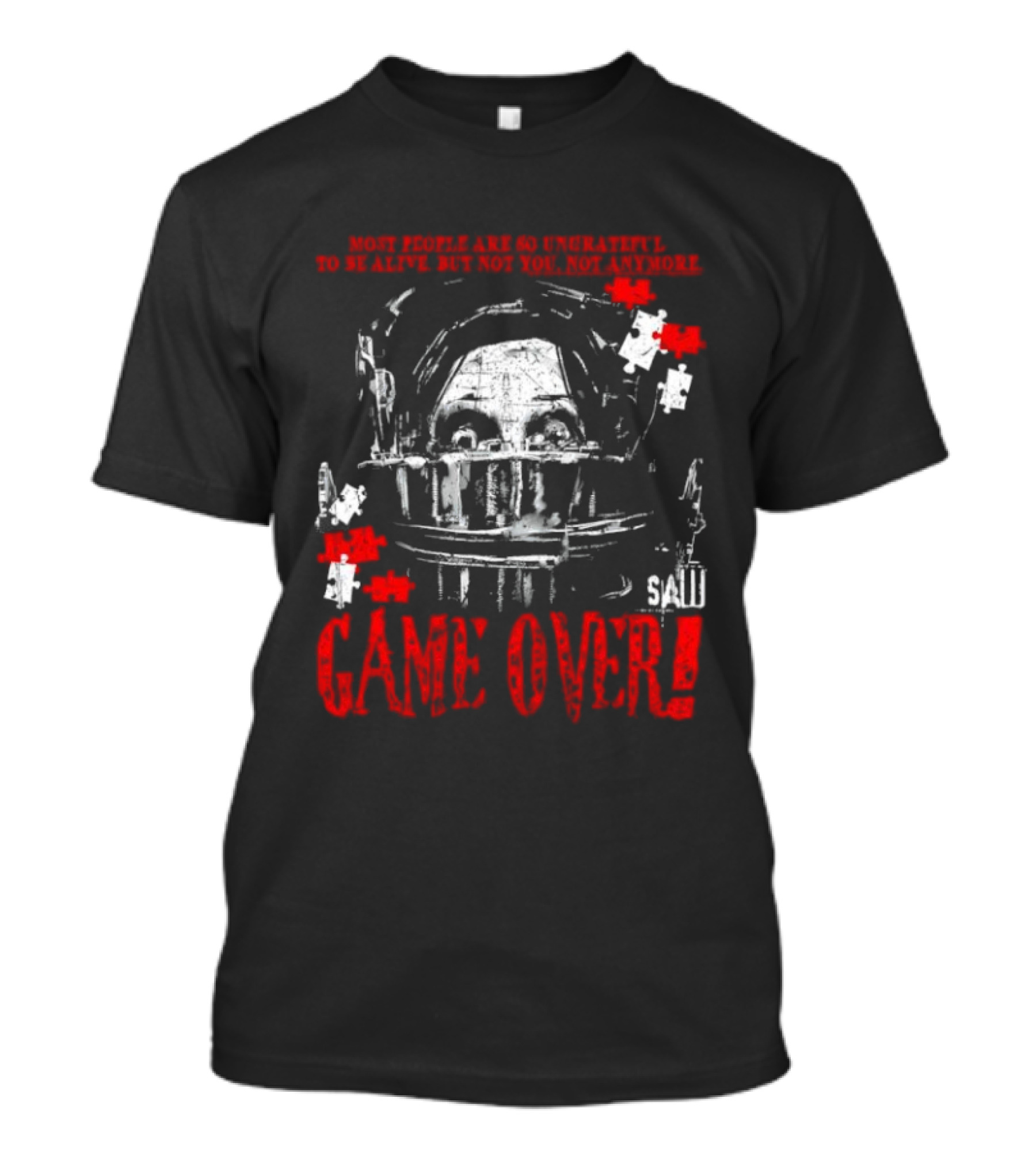 Saw Game Over Keep Calm And Survive Head Trap Horror Movie T-Shirt