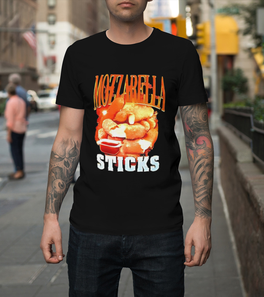Mozzarella Sticks Cheesy Snack Delight with Dipping Sauce T-Shirt