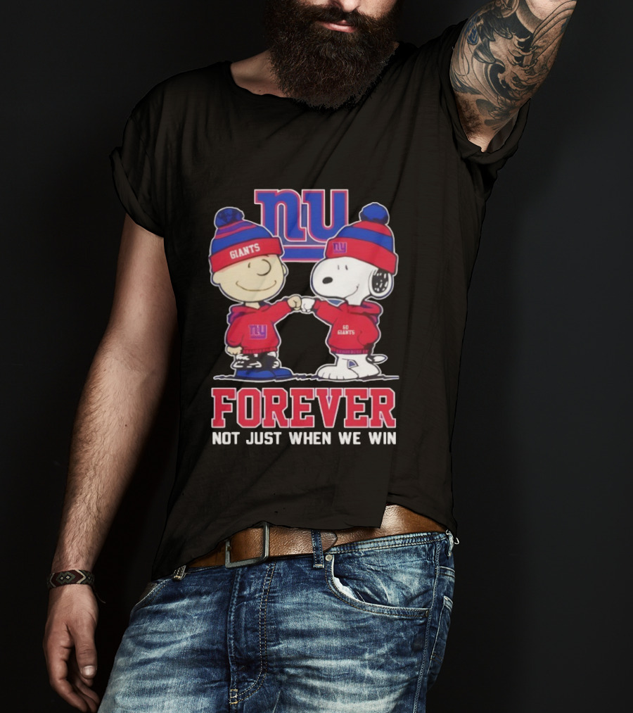 New York Giants Charlie Brown Snoopy Forever Not Just When We Win T-Shirt