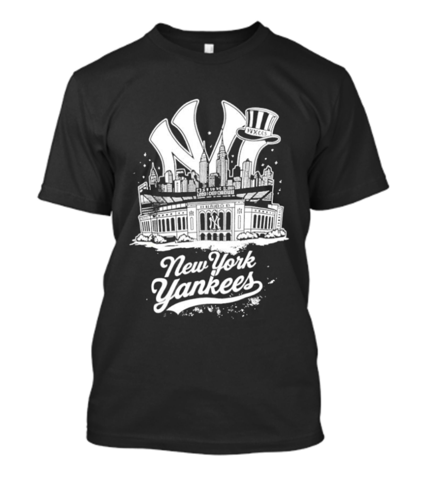 Yankee Stadium New York Yankees Vintage Style Top Hat Icon T-Shirt