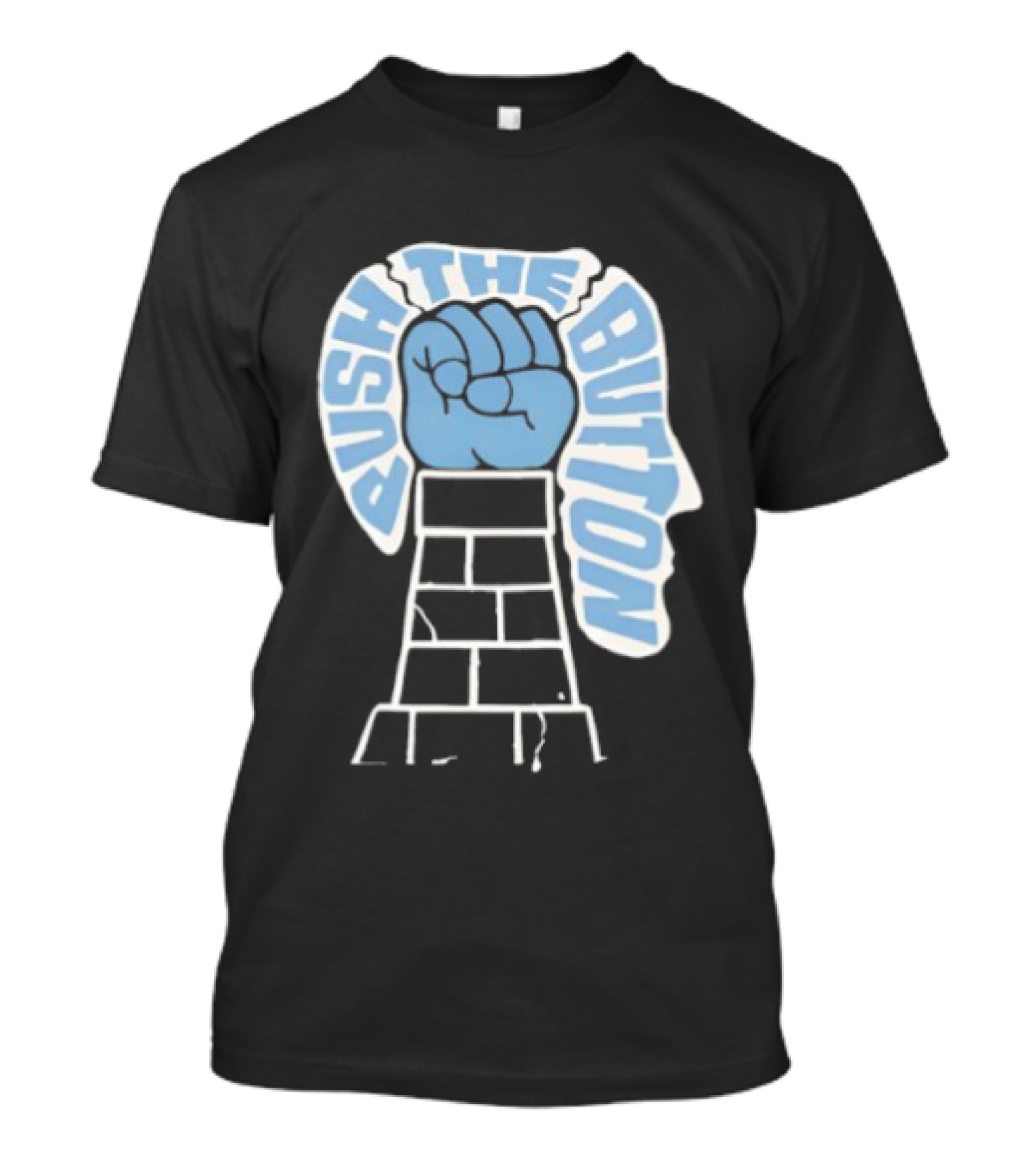 Push The Button Fist Tower Iconic Print T-Shirt