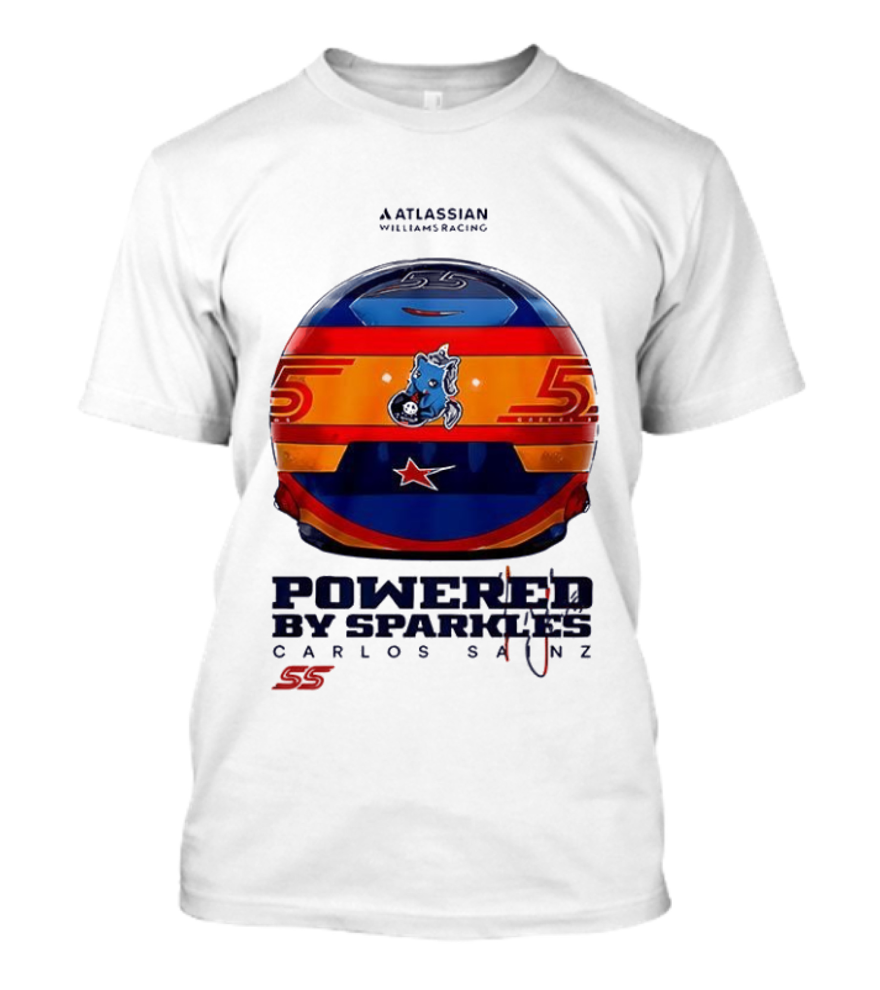 Atlassian Williams Racing Carlos Sainz Powered By Sparkles Helmet 55 T-Shirt