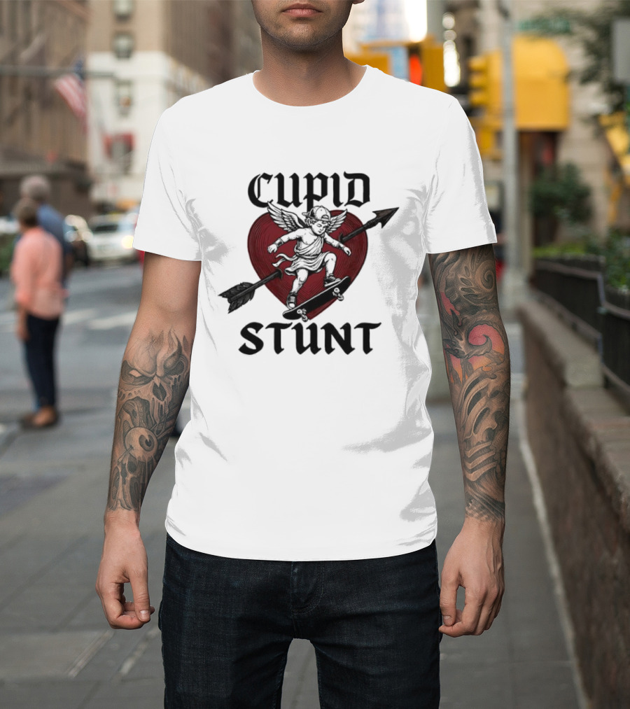 Cupid Stunt Heart Silhouette With Arrow T-Shirt