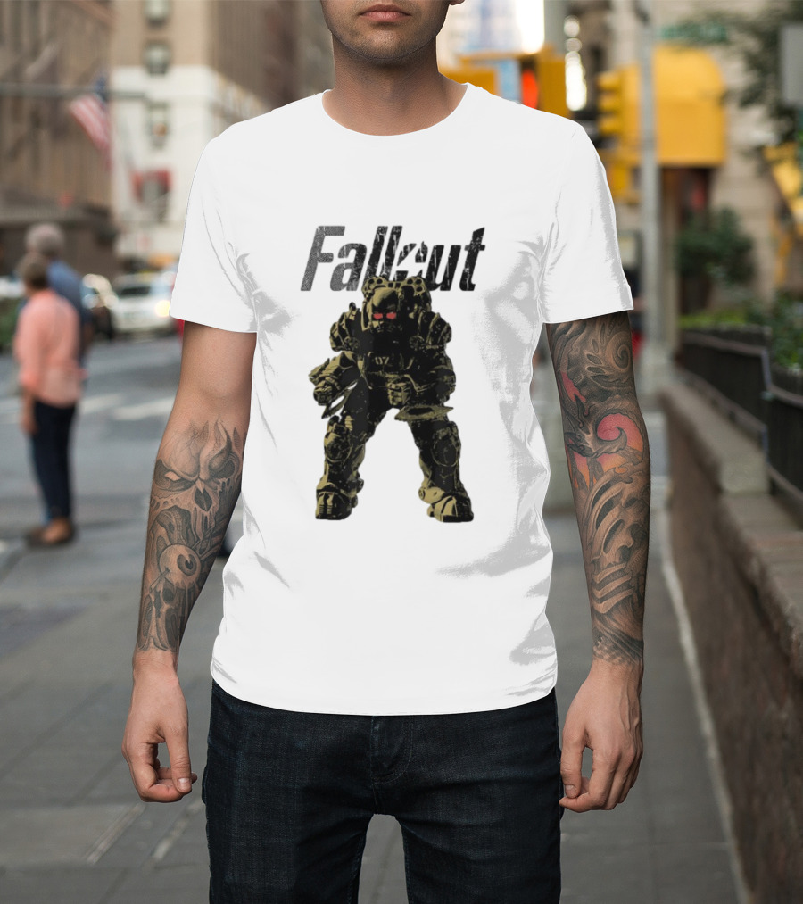 Fallout Power Armor Iconic Gaming Symbol Bold Apocalyptic Style T-Shirt