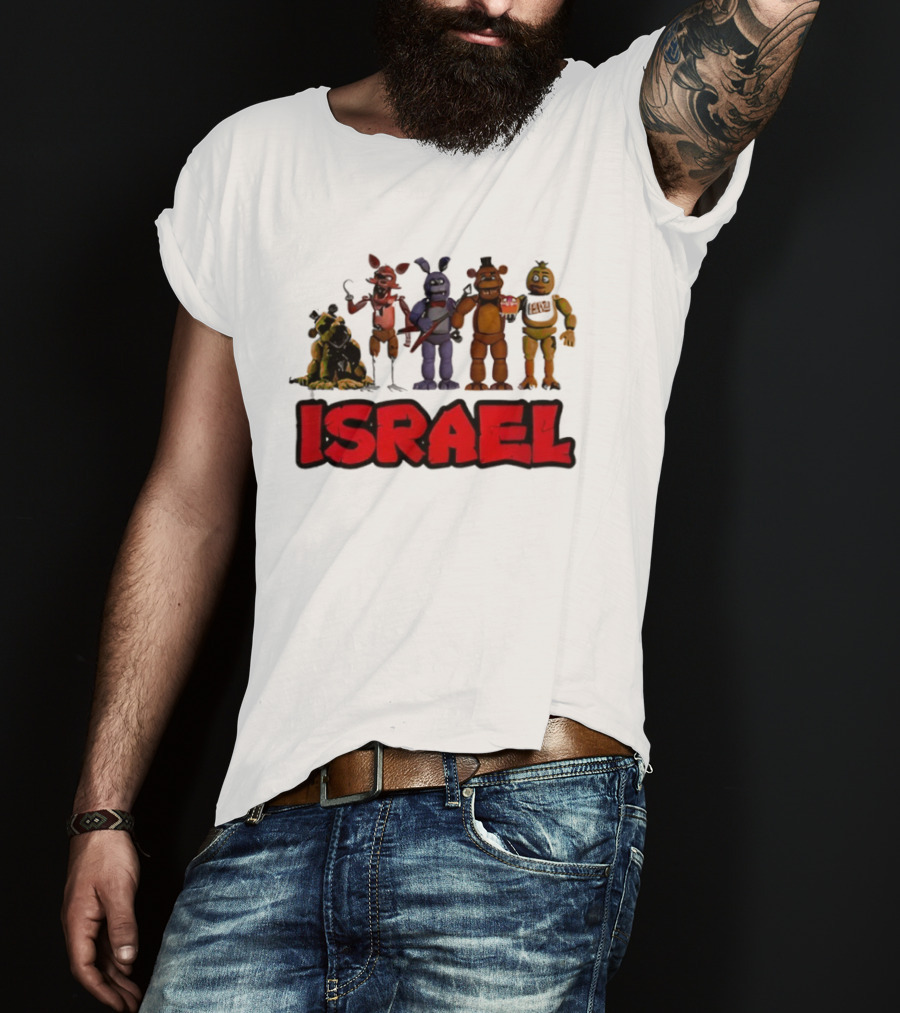 Five Nights At Freddy's Characters Israel Text T-Shirt