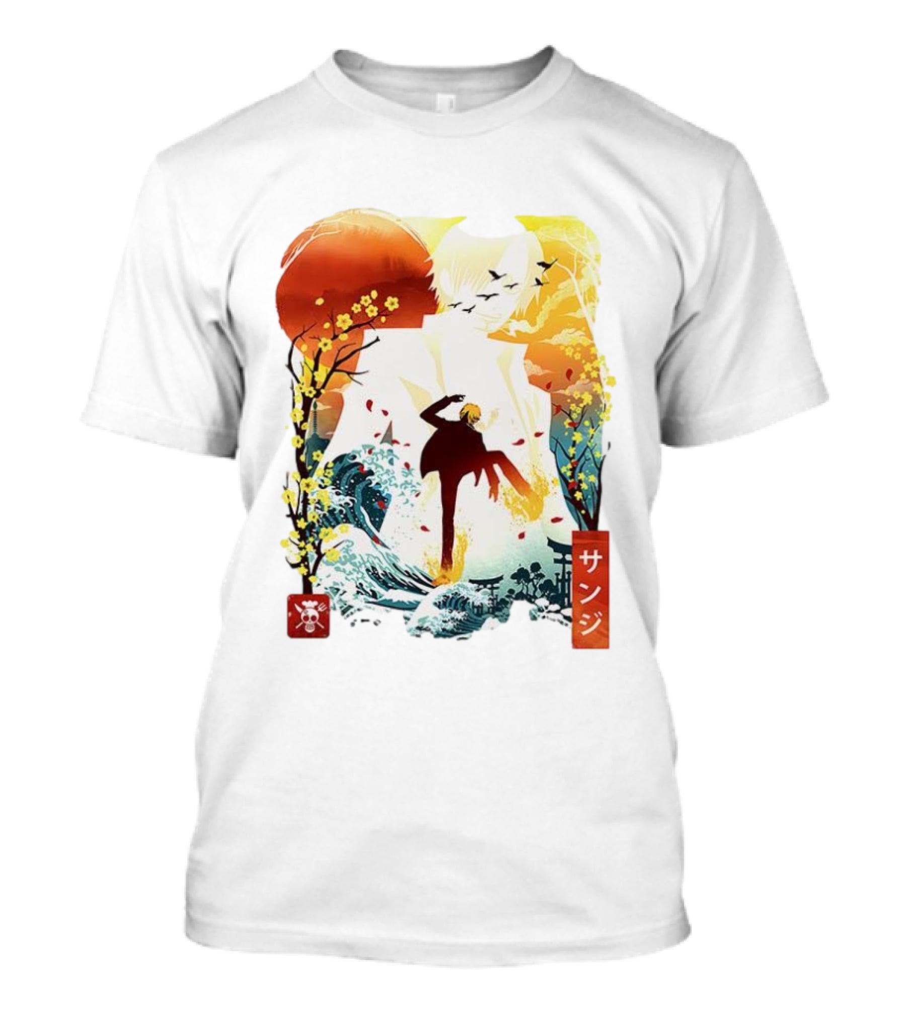 Sanji One Piece Anime Ukiyo-e Style Lunar New Year Japan Art T-Shirt